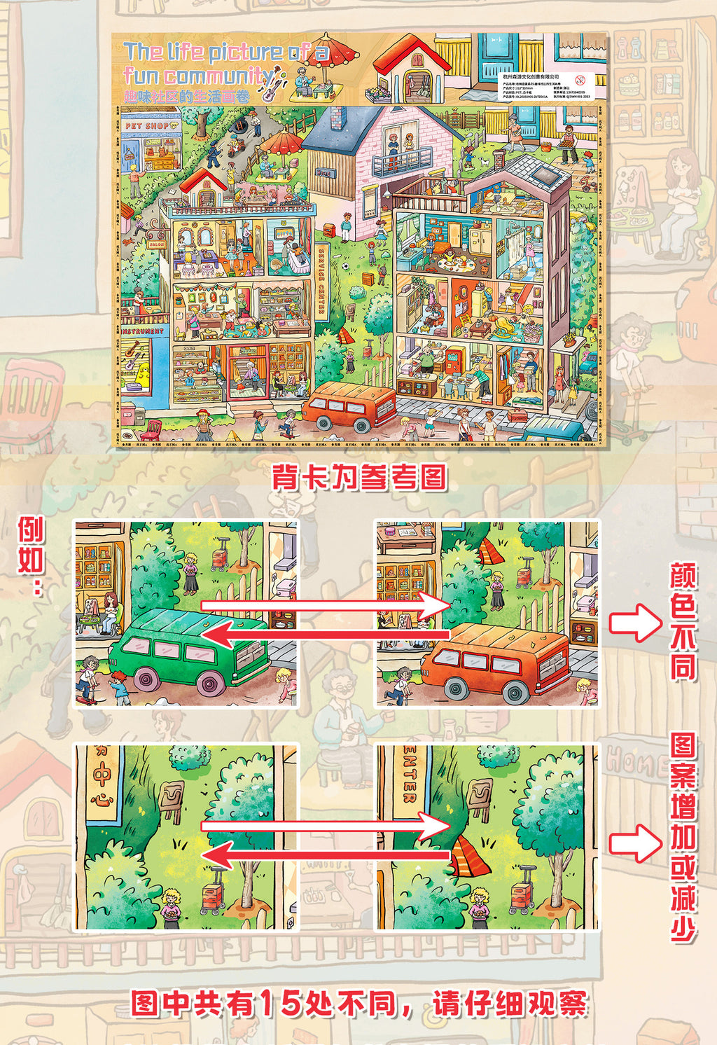 Extra Large Version 3.0 Fun Community Series A3 Size Foldable Storage Landscape 3D Stress Relief Stickers