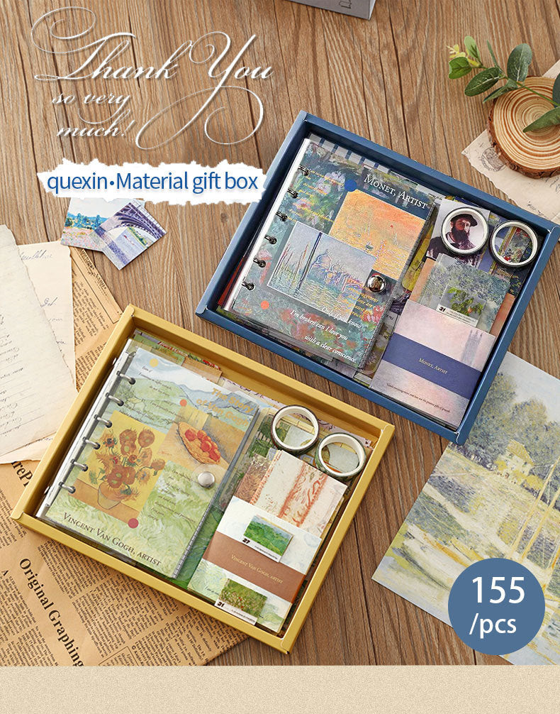 Vintage Style Confident Journal Gift Box Set Simple Tools and Materials