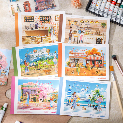 Beautiful Day Scene Sticker Books Leisurely Holiday Creative DIY Scene Fun Journal Collage Patterns
