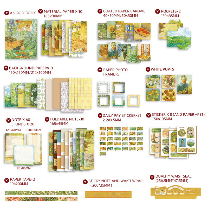 Vintage Style Confident Journal Gift Box Set Simple Tools and Materials