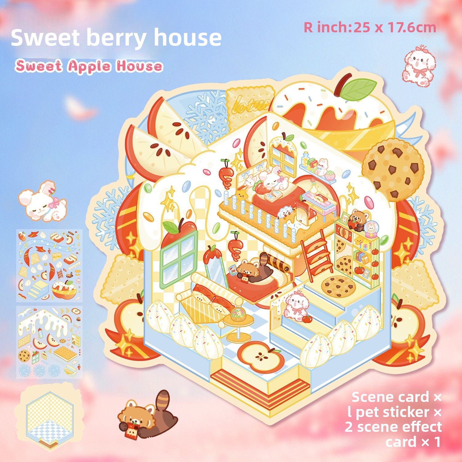 Large Stickers 98.0 for Scenery Journal Stickers Stress Relief Stickers Miniature Scene Collage 3D Scene Stickers