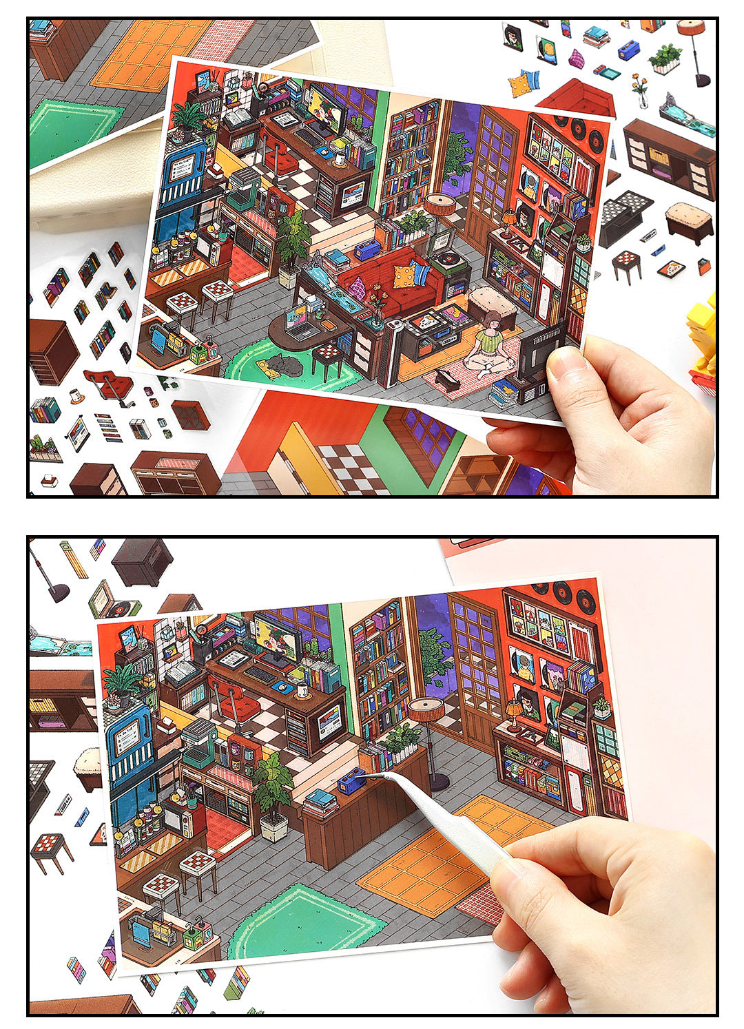 My Little House3D DIY Miniature Scences Sticker 15 Lovely Miniature Stickers