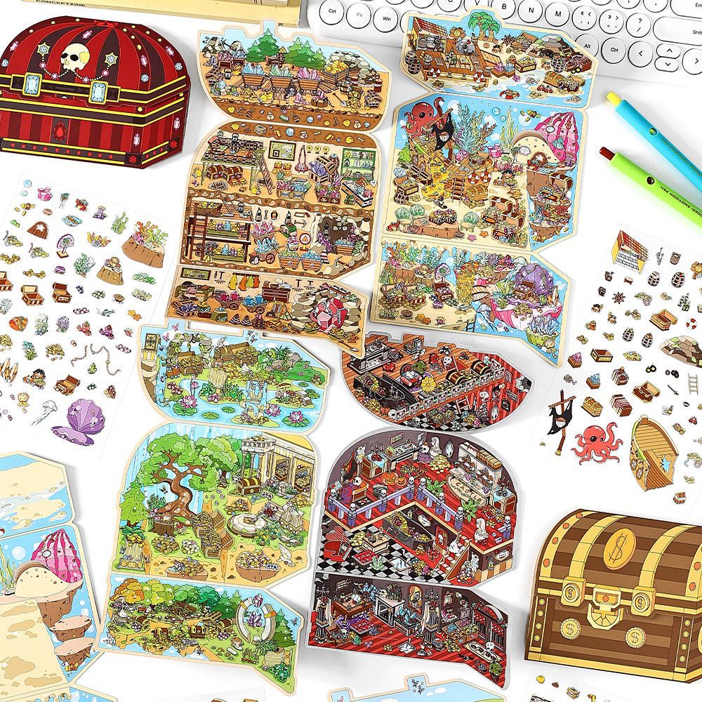 Today's Business 3D DIY Miniature Scences Sticker 11 Lovely Miniature Stickers