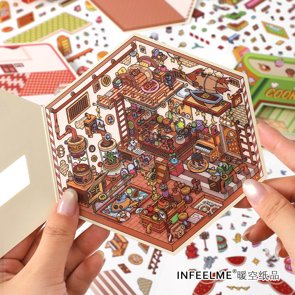 Today's Business 3D DIY Miniature Scences Sticker 19 Lovely Miniature Stickers
