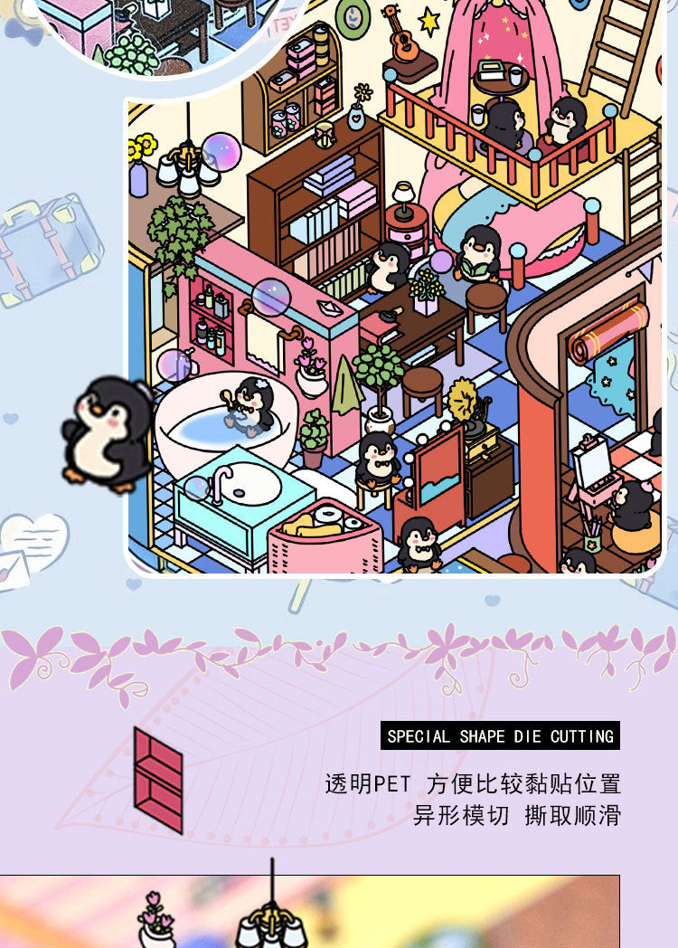 Extra Large Version 1.0 Miniature Scene Stickers 3D Landscaping Stress Relief DIY Miniature House Stickers