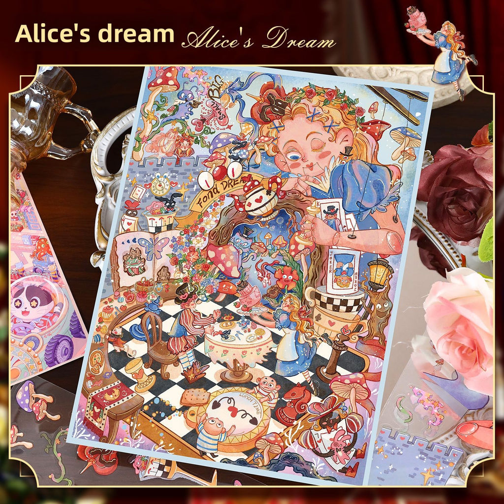 Alice's Dream 44.0 Scenery Stickers 3D Miniature Scene Collage DIY Stress Relief Journal Stickers