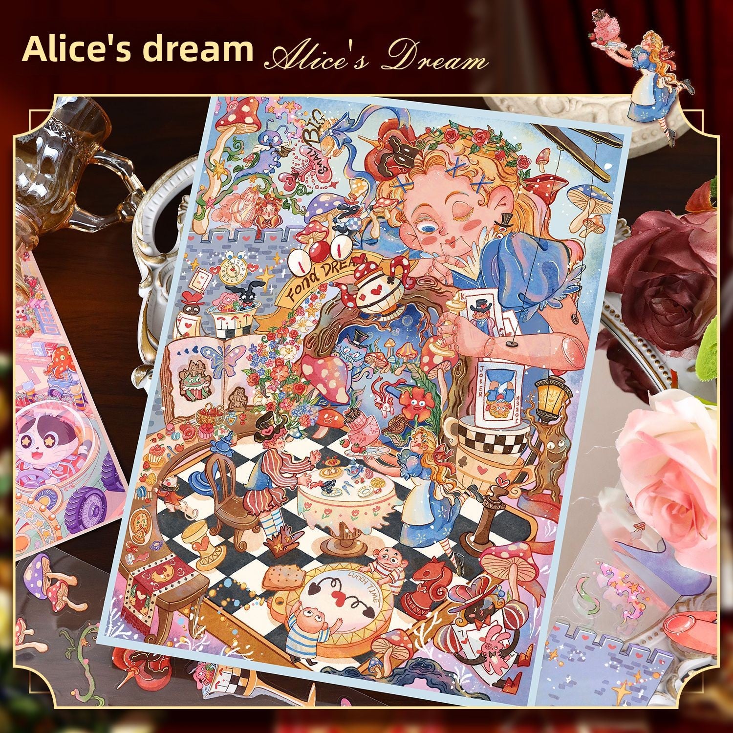 Alice's Dream 44.0 Scenery Stickers 3D Miniature Scene Collage DIY Stress Relief Journal Stickers