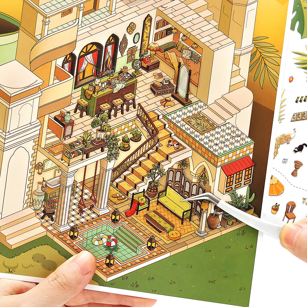 My Little House 3D DIY Miniature Scences Sticker 17 cute Miniature Stickers