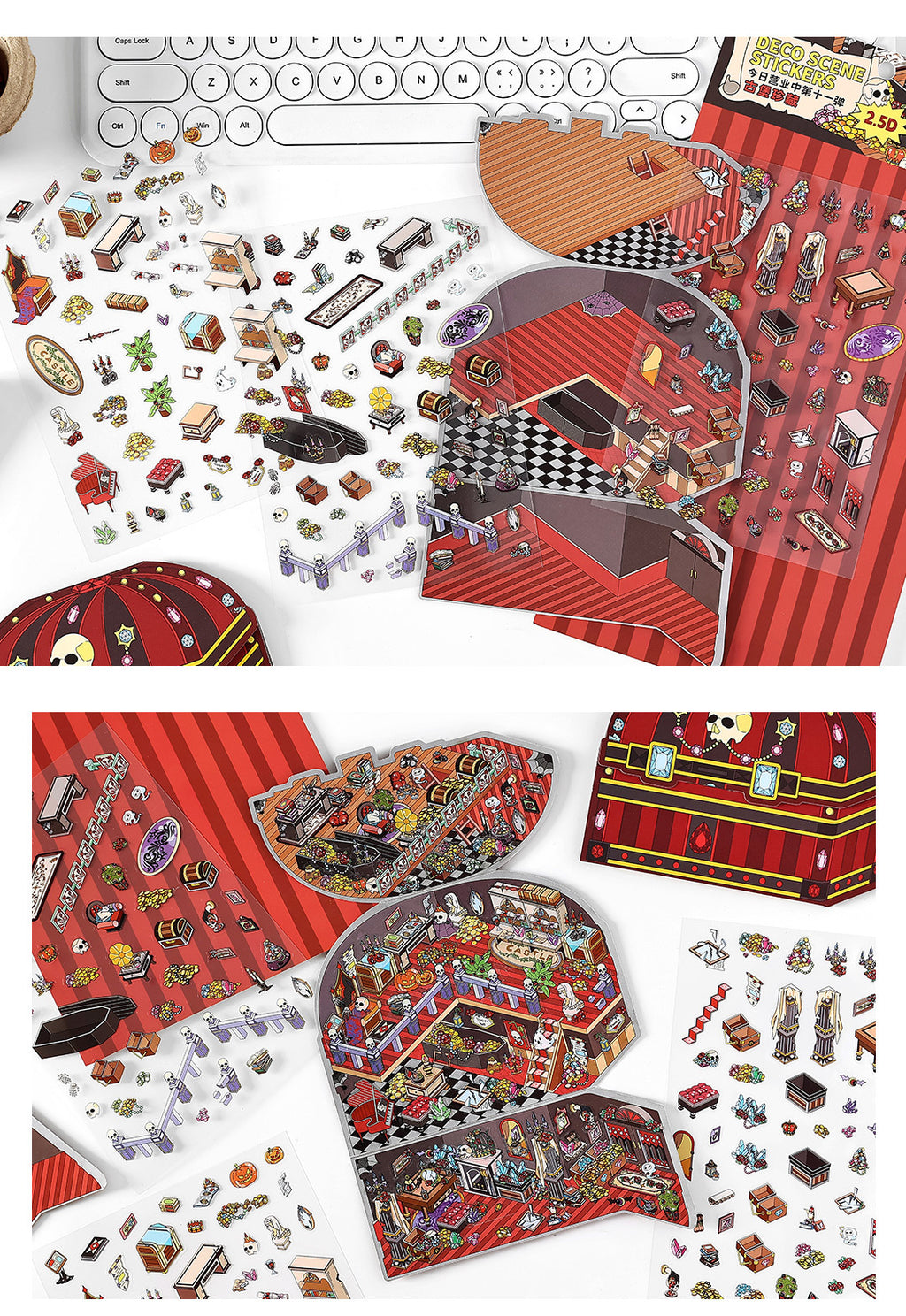 Today's Business 3D DIY Miniature Scences Sticker 11 Lovely Miniature Stickers