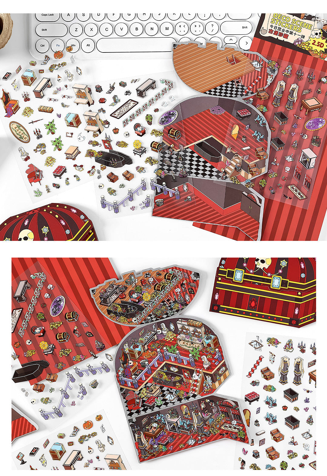 Today's Business 3D DIY Miniature Scences Sticker 11 Lovely Miniature Stickers