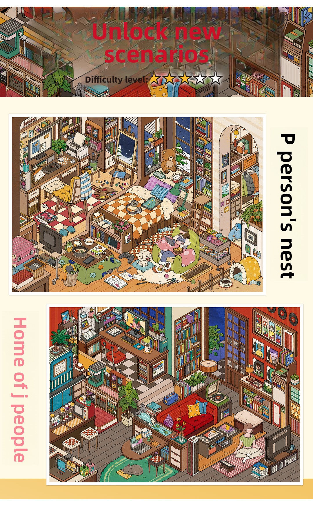 My Little House3D DIY Miniature Scences Sticker 15 Lovely Miniature Stickers