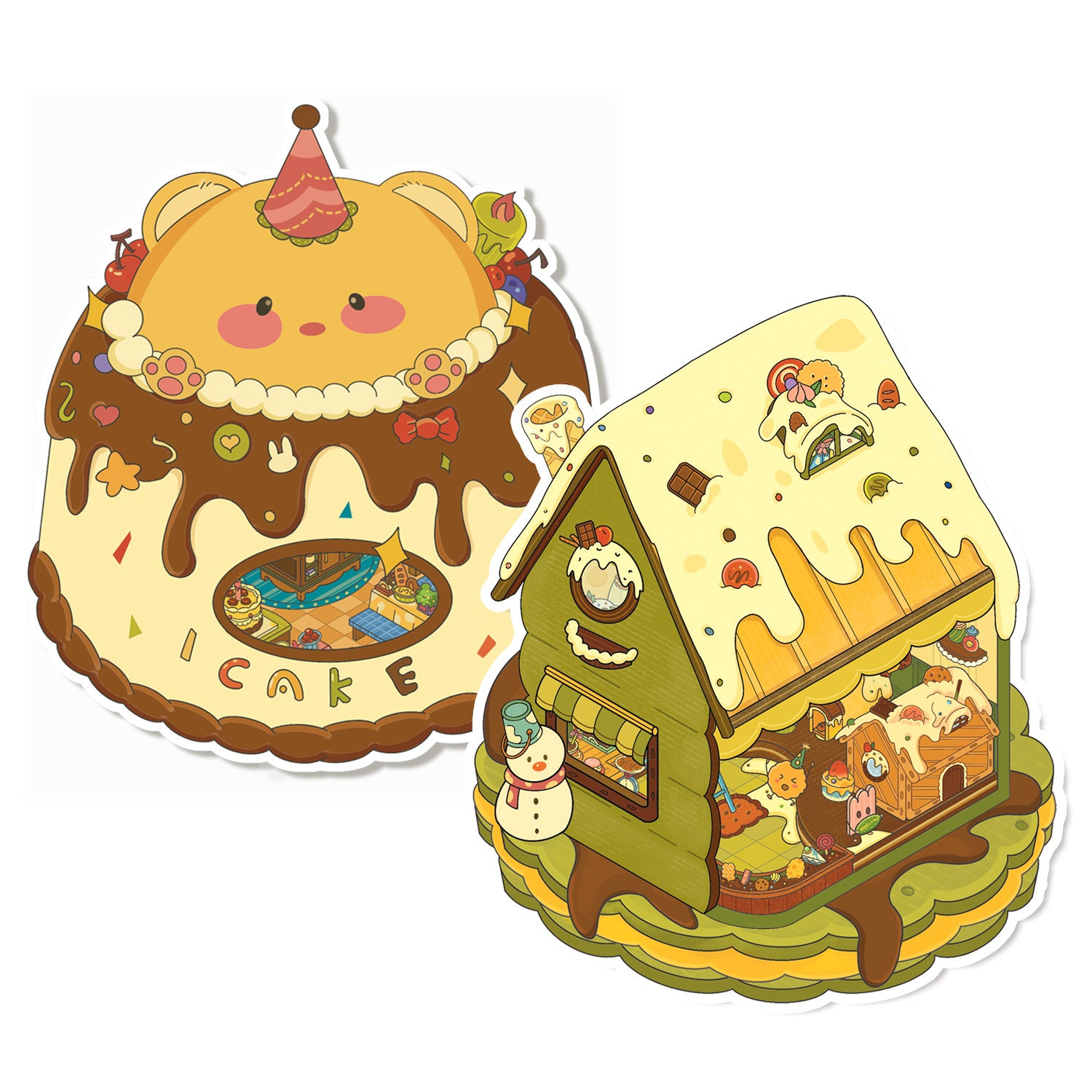 Large Edition 23.0 Flip Series Scenery Stickers 3D Stickers Cute DIY Stress Relief