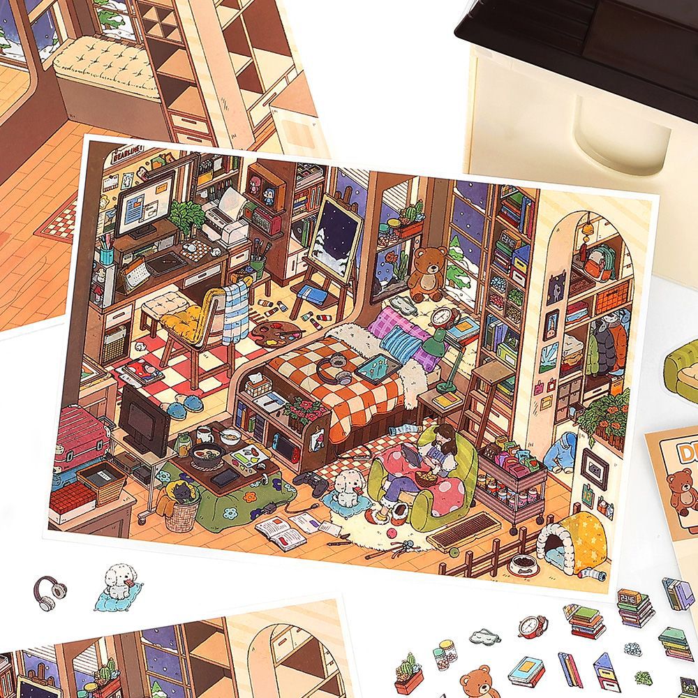 My Little House3D DIY Miniature Scences Sticker 15 Lovely Miniature Stickers