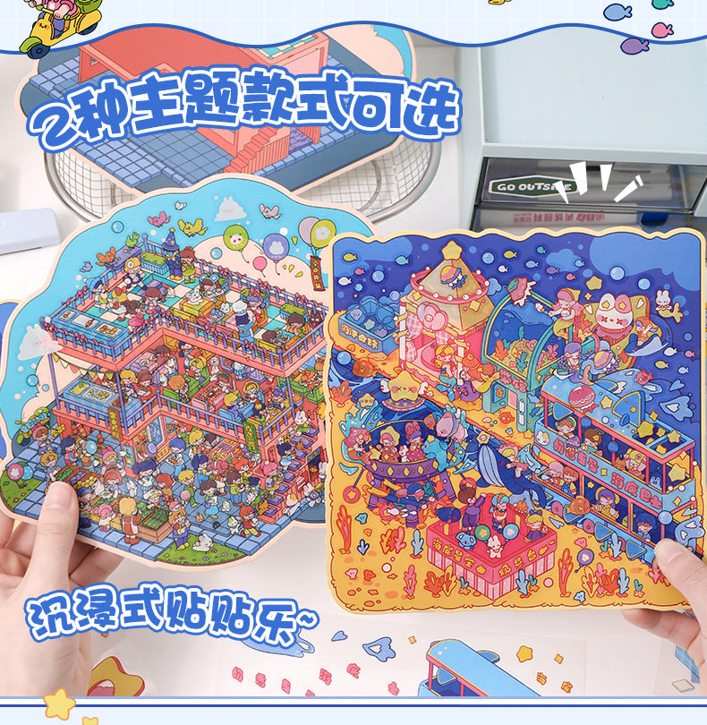 Milky Town 14.0 Scenery Stickers 3D Scene Collage Micro Landscape Journal Stickers DIY Handmade Stickers