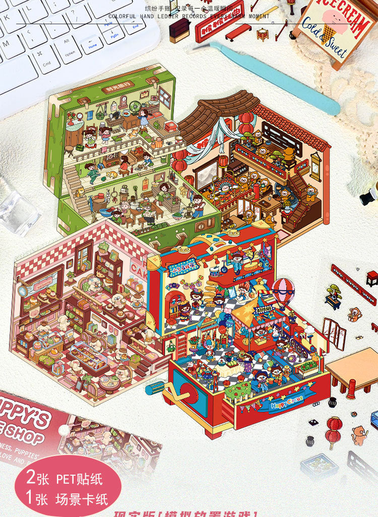 Storage Landscaping Miniature House Stickers 4.0 DIY 3D Miniature Scene Stickers