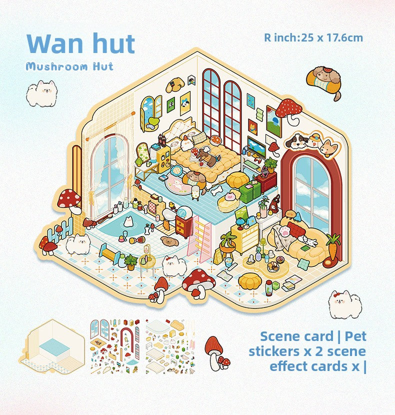 Large Stickers 98.0 for Scenery Journal Stickers Stress Relief Stickers Miniature Scene Collage 3D Scene Stickers