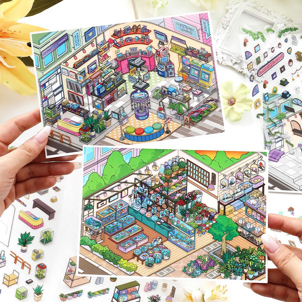 Today's Business 3D DIY Miniature Scences Sticker 28 Lovely Miniature Stickers