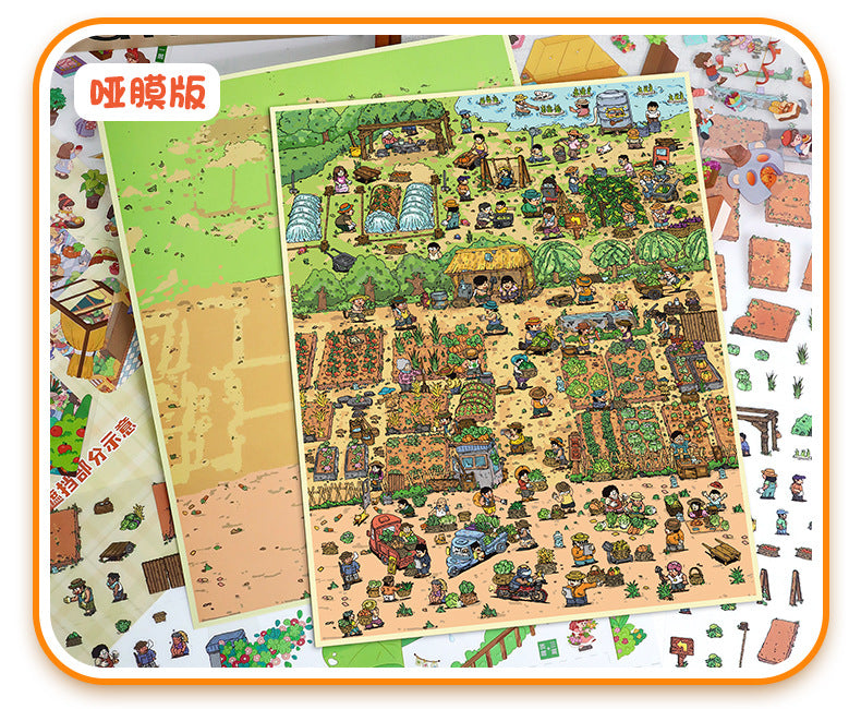 Large Size Scenery Stickers for Garden Tour 82.0 Scene Stickers 3D Miniature Scene Stickers Journal Stickers