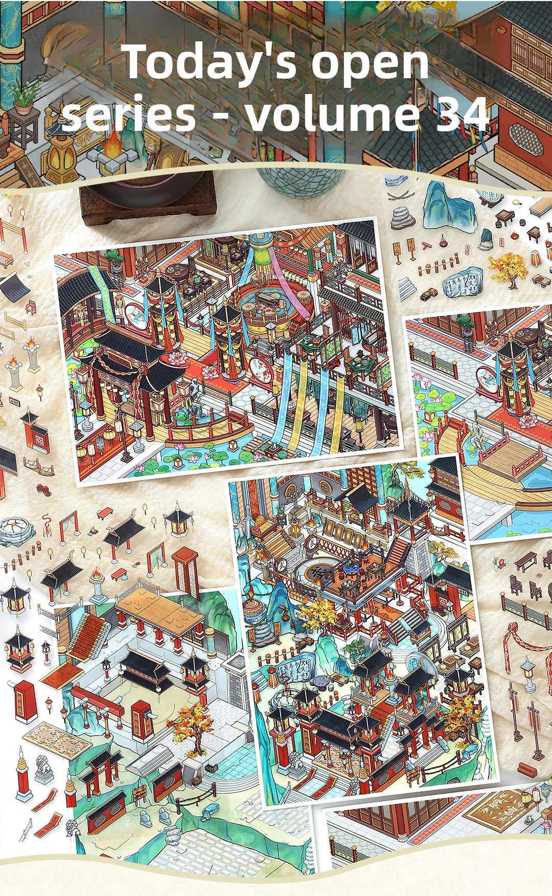 Today's Business 3D DIY Miniature Scences Sticker 34 Lovely Miniature Stickers