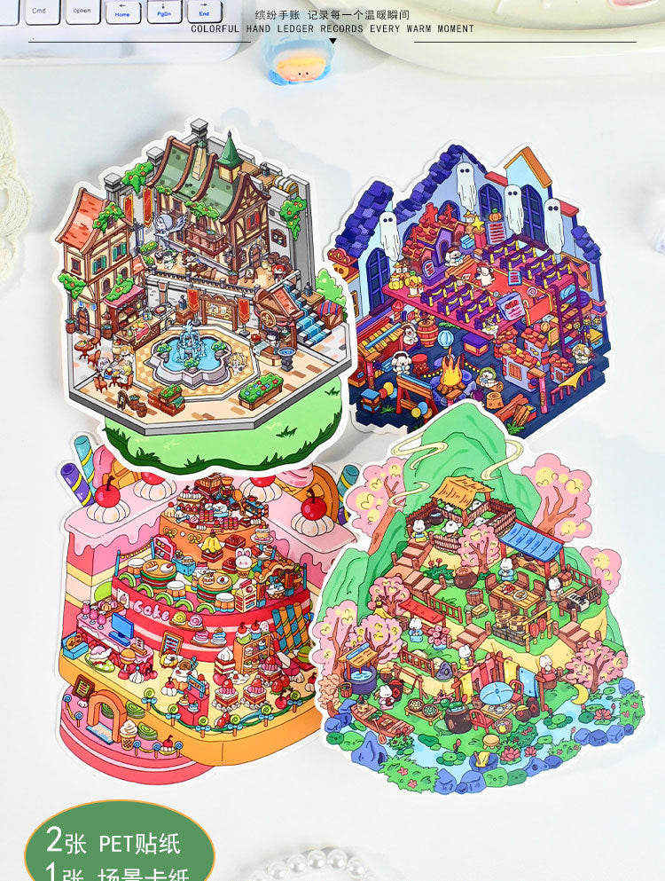 New 11.0 Game Series Miniature Scene Decoration Stickers Mini Stress Relief