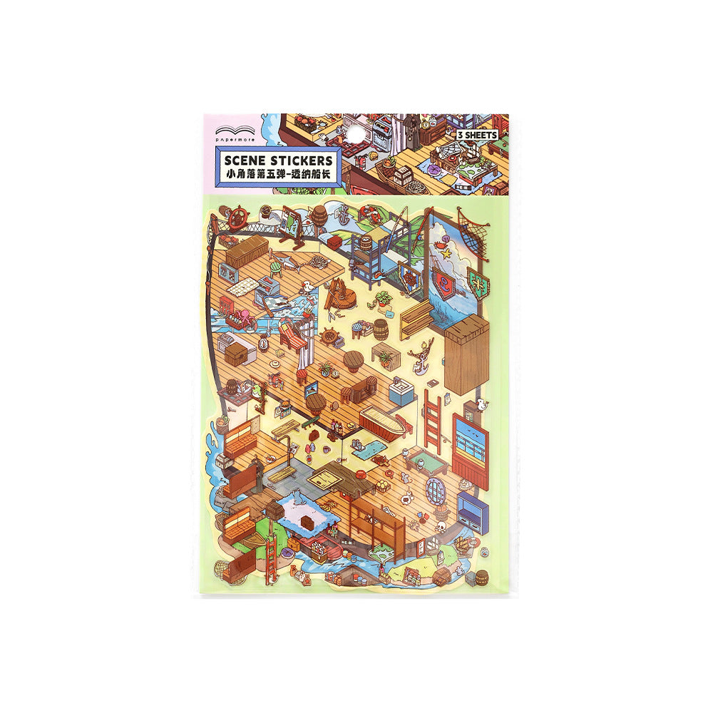 Miniature Corner Scenery Stickers 5 Creative Journal DIY Scene Stress Relief Collage
