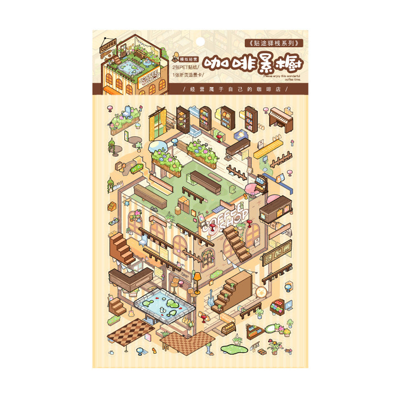 Sticker Post Miniature Landscape Stickers 3D DIY Stacking Cottage Journal Quiet Book