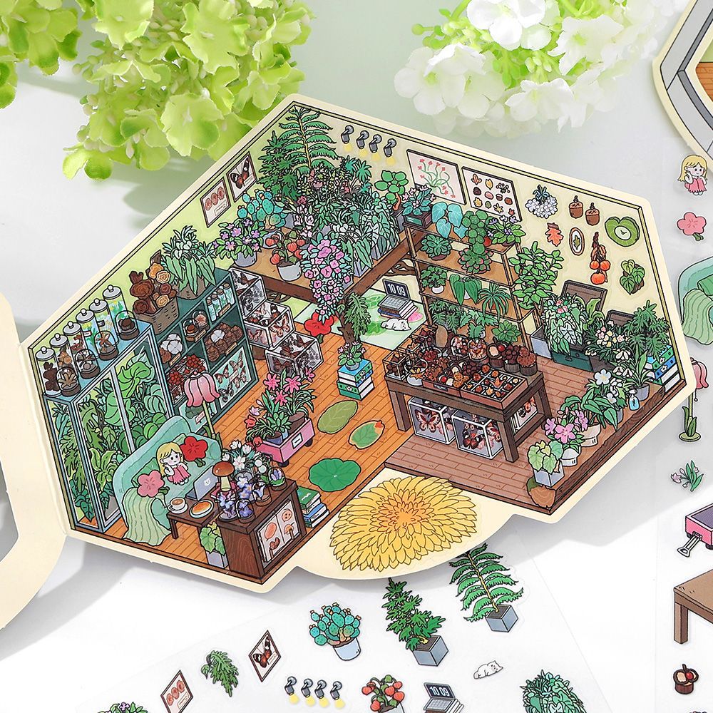 Today's Business 3D DIY Miniature Scences Sticker 18 Lovely Miniature Stickers