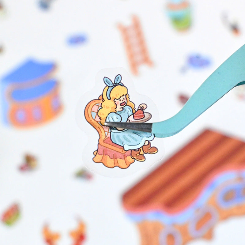Large Edition 11.0 Alice Series Scenery Stickers 3D Stickers Cute Stress Relief