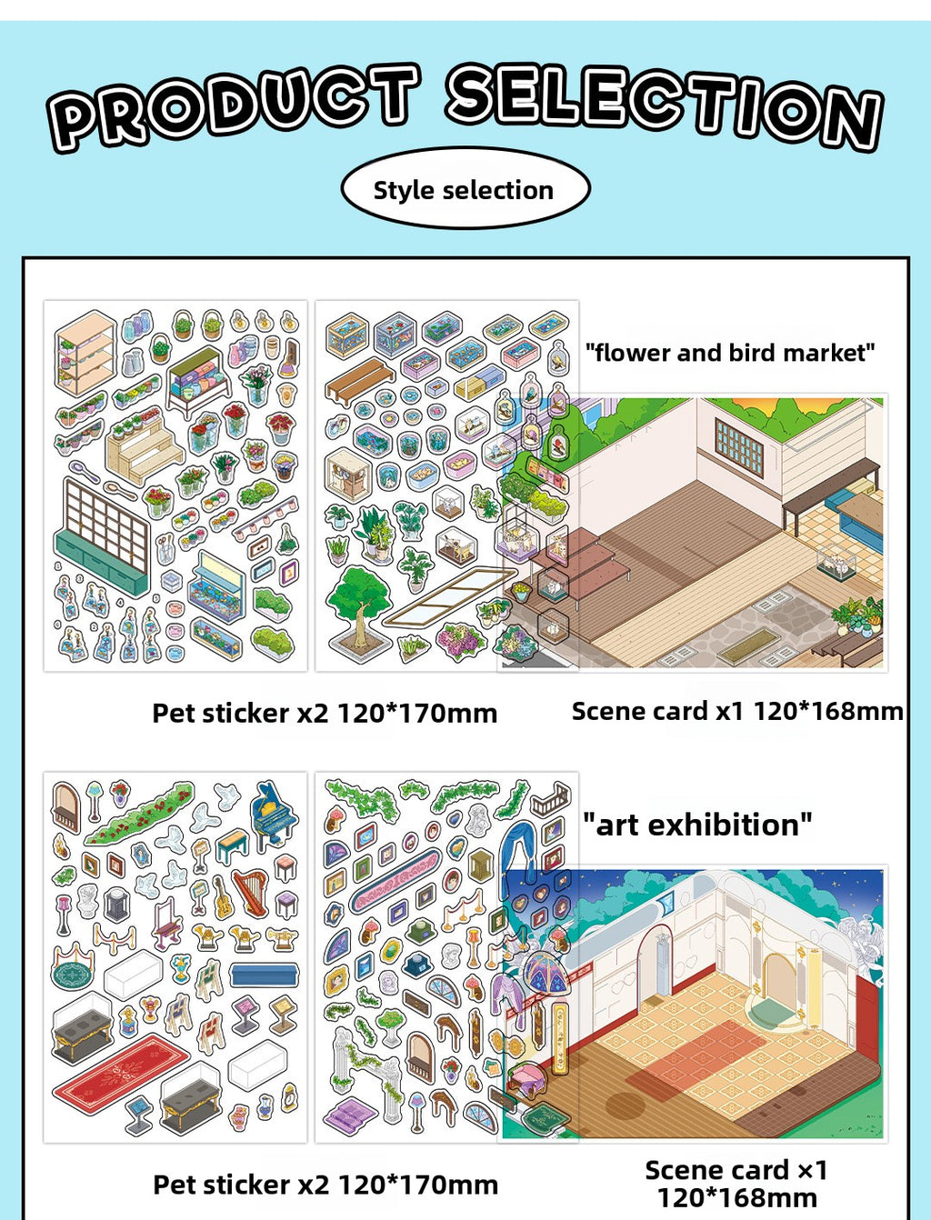 Today's Business 3D DIY Miniature Scences Sticker 28 Lovely Miniature Stickers