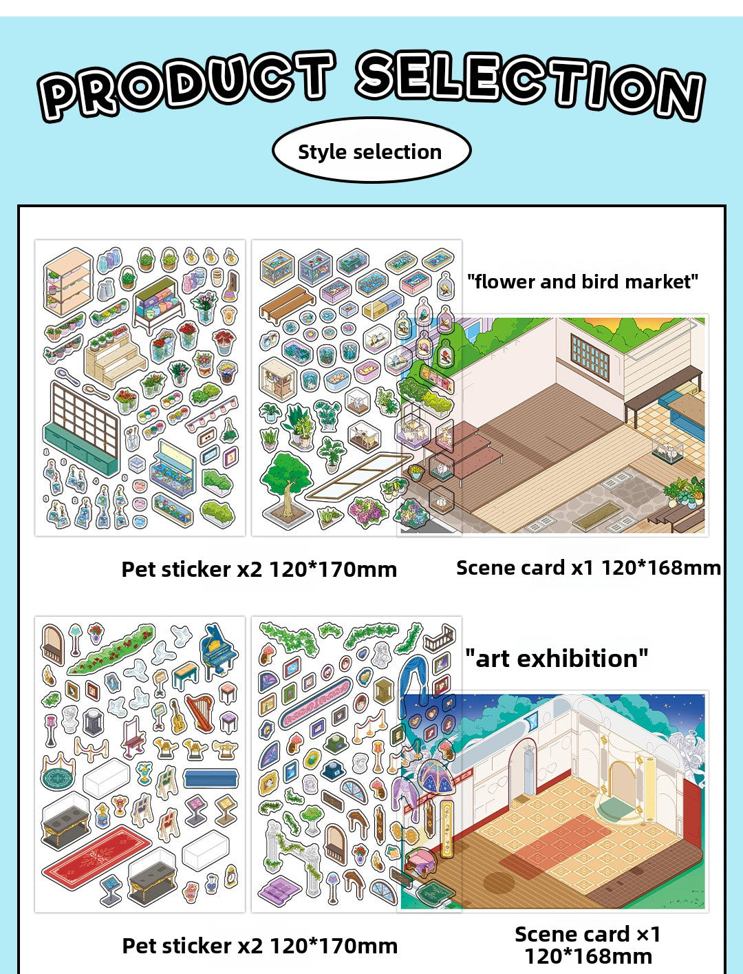 Today's Business 3D DIY Miniature Scences Sticker 28 Lovely Miniature Stickers