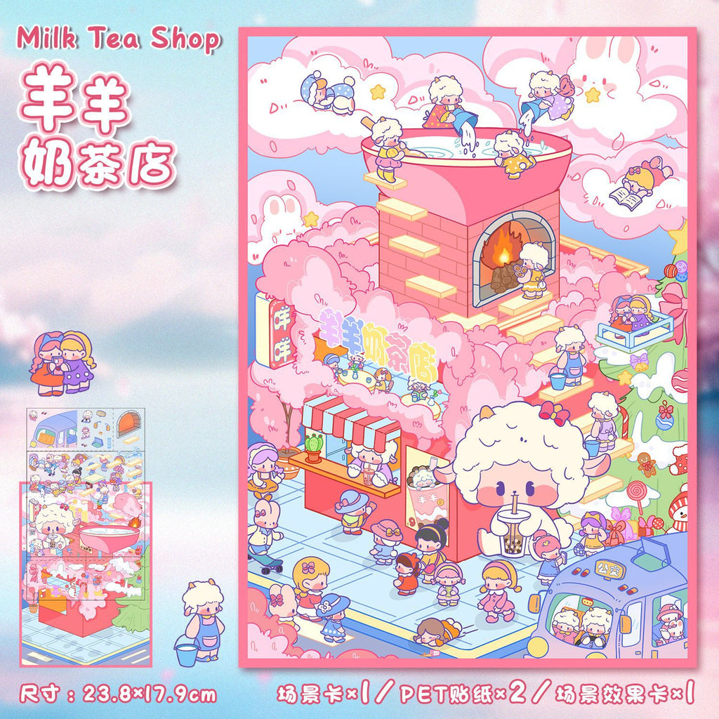 Cute Large 58.0 Scene Stickers 3D Stereo Scrapbook Collage DIY Stress Relief