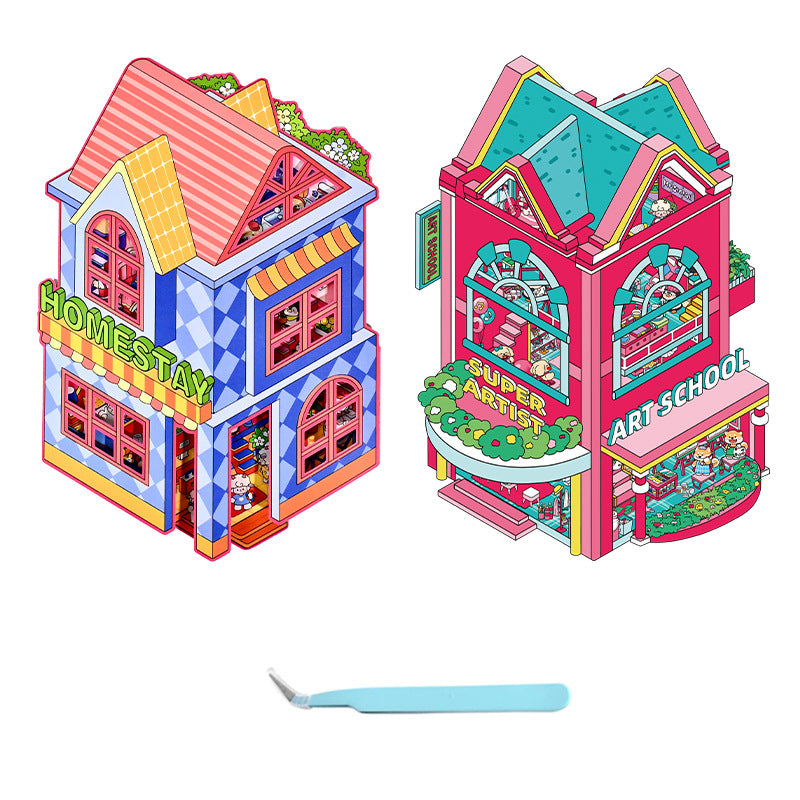 Large Version 6.0 Flip Cover 3D Landscape Stickers Cute DIY Stress Relief Miniature Scene Journal Stickers