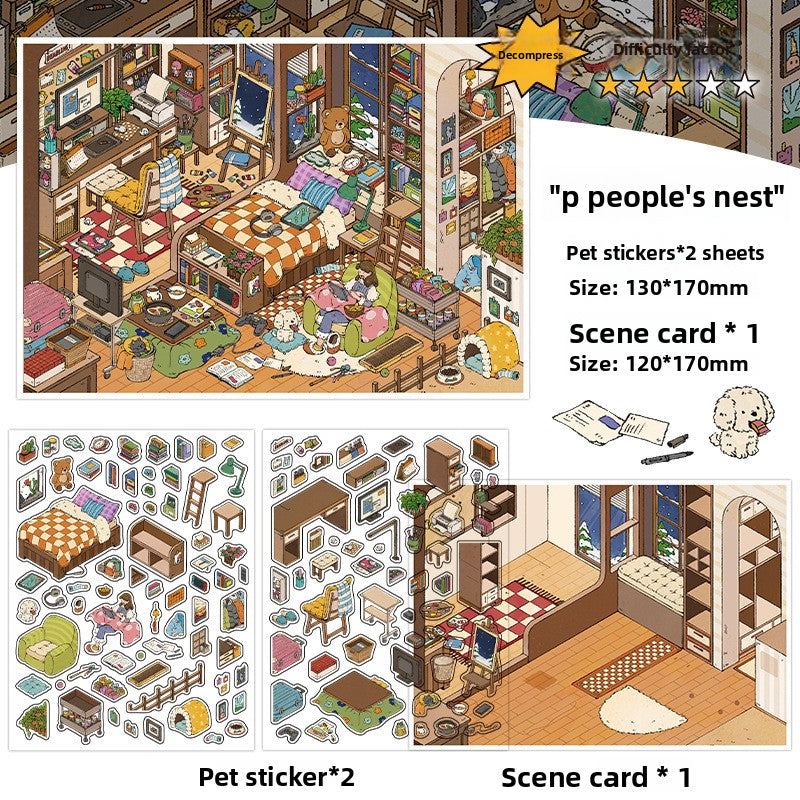 My Little House3D DIY Miniature Scences Sticker 15 Lovely Miniature Stickers