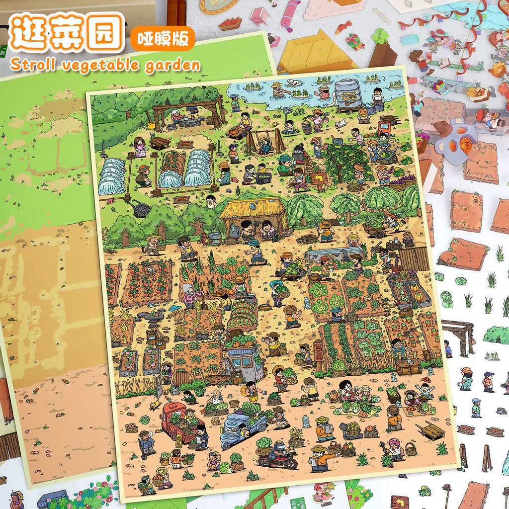 Large Size Scenery Stickers for Garden Tour 82.0 Scene Stickers 3D Miniature Scene Stickers Journal Stickers