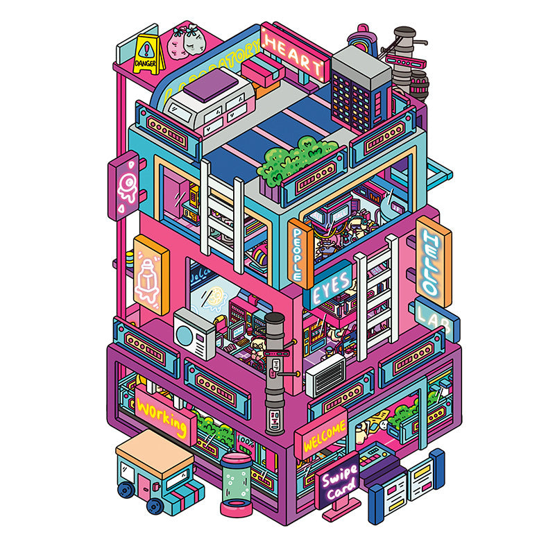 Large Version 4.0 3D Miniature House Scenery Stickers Cute DIY Stress Relief Miniature Scene Journal Stickers