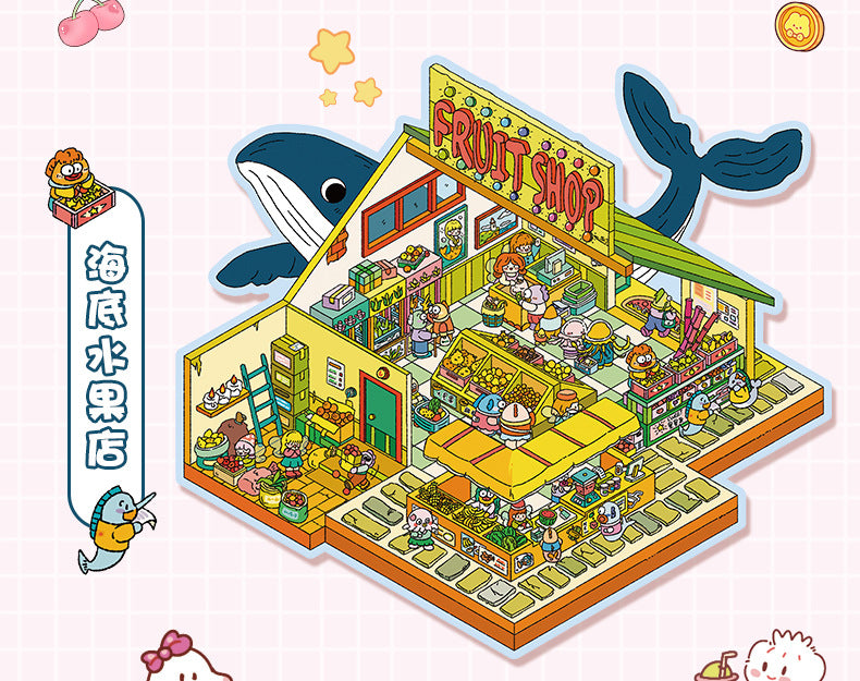 Large 3D Landscape Stickers Miniature 17.0 Scene Collage Scrapbook Stickers DIY Decals