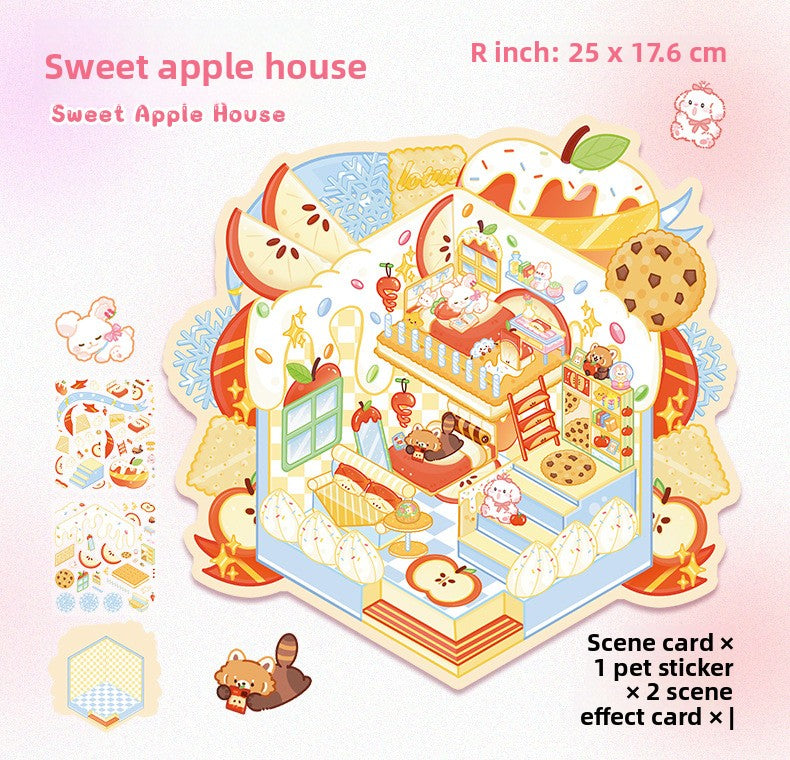 Large Stickers 98.0 for Scenery Journal Stickers Stress Relief Stickers Miniature Scene Collage 3D Scene Stickers