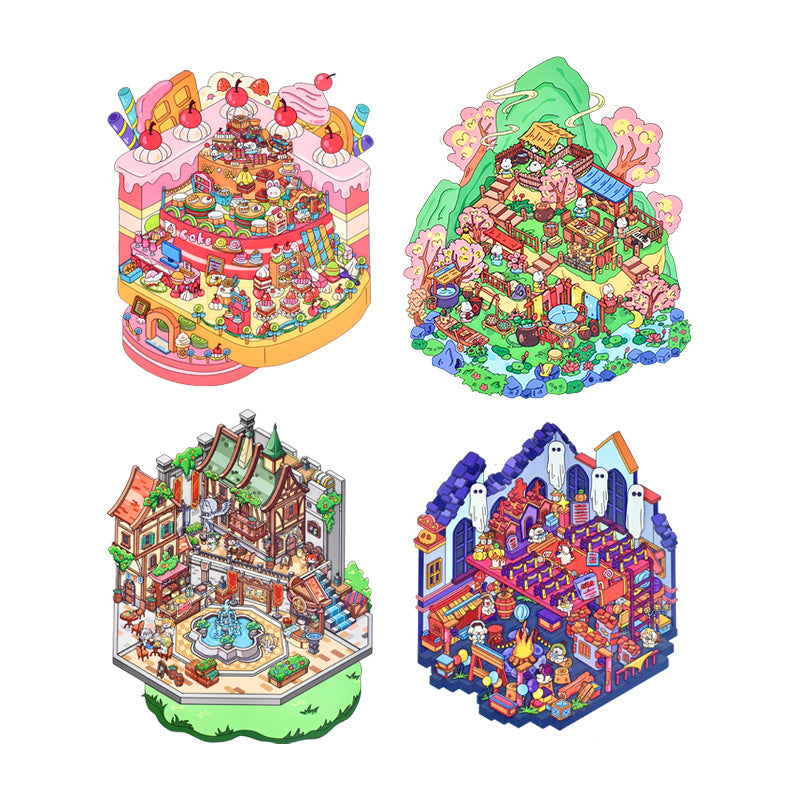 New 11.0 Game Series Miniature Scene Decoration Stickers Mini Stress Relief