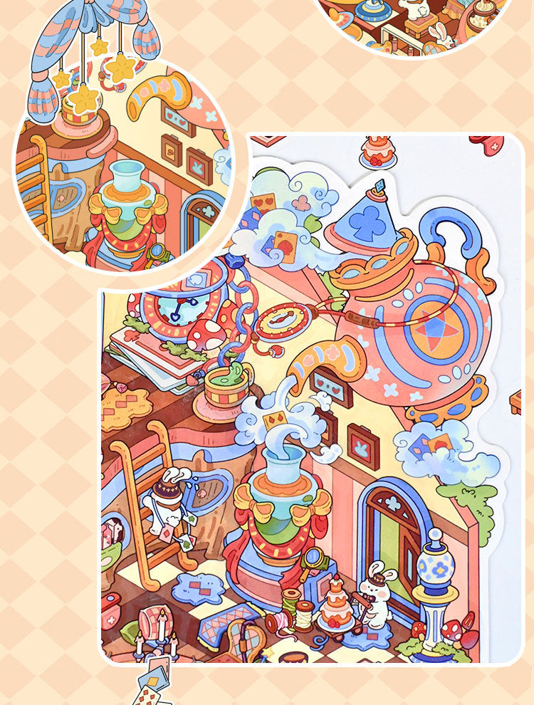 Large Edition 11.0 Alice Series Scenery Stickers 3D Stickers Cute Stress Relief