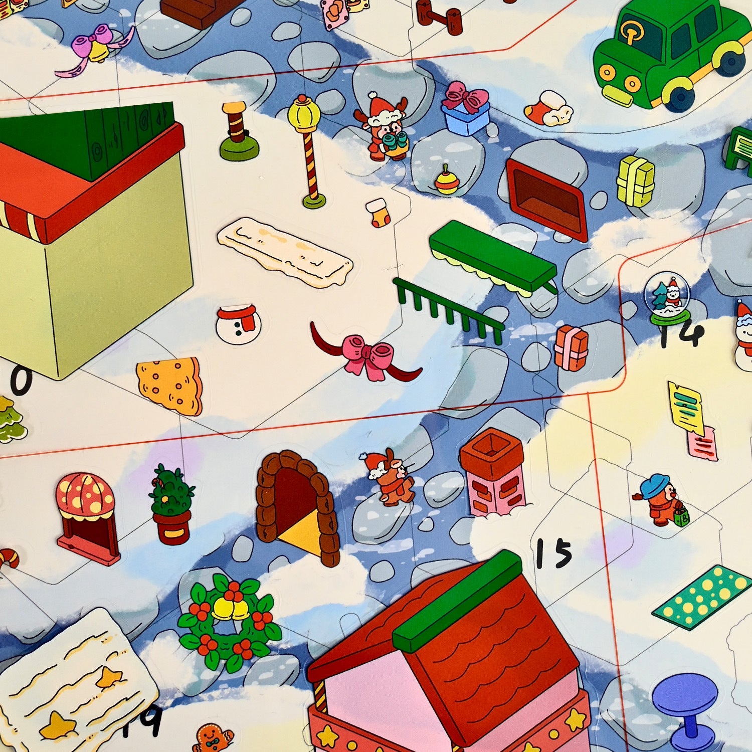 Christmas Series Scenery Stickers 3D Stickers 2.5D Cute Miniature Scene Stickers