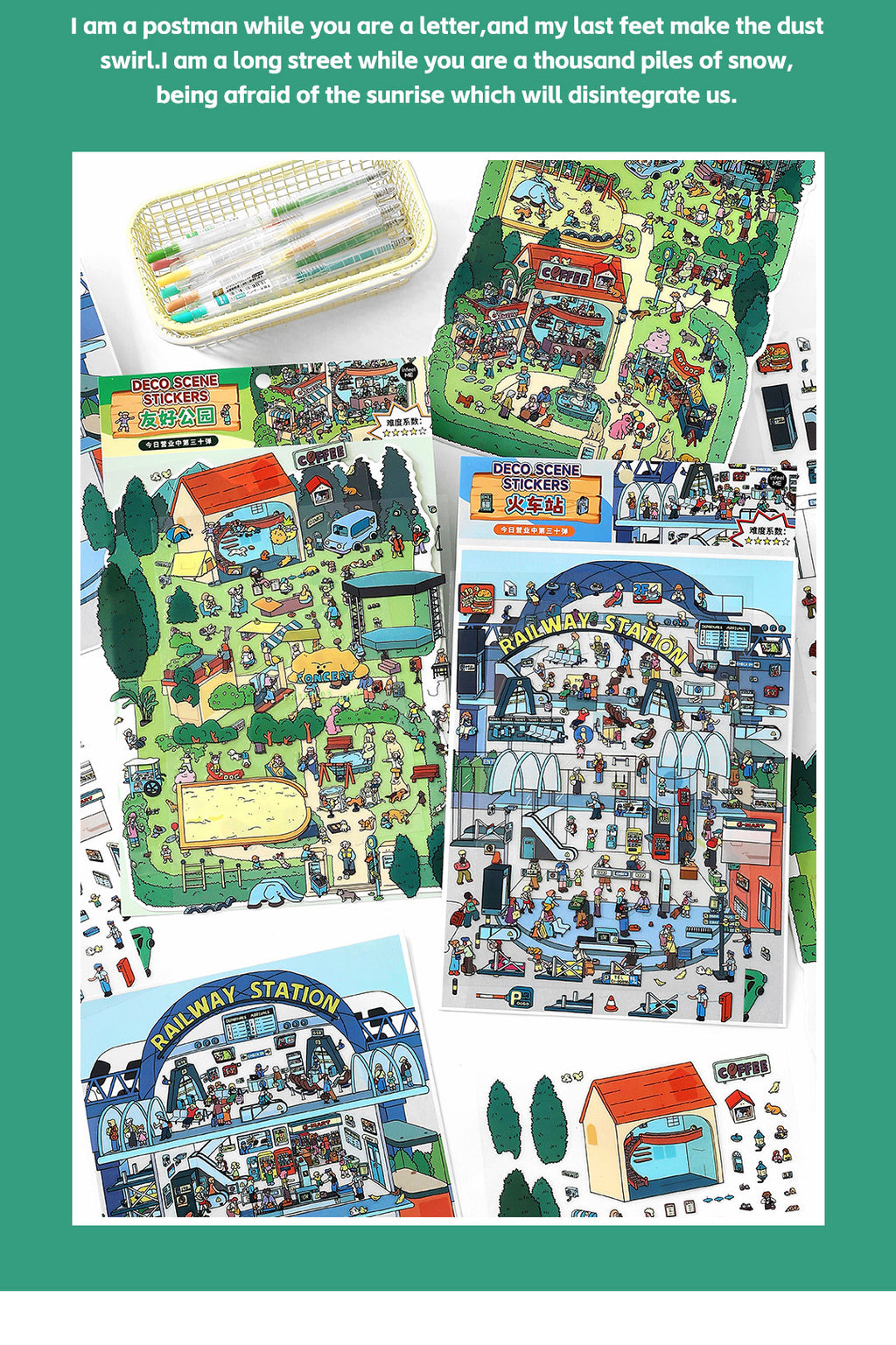 Today's Business 3D DIY Miniature Scences Sticker 30 Lovely Miniature Stickers