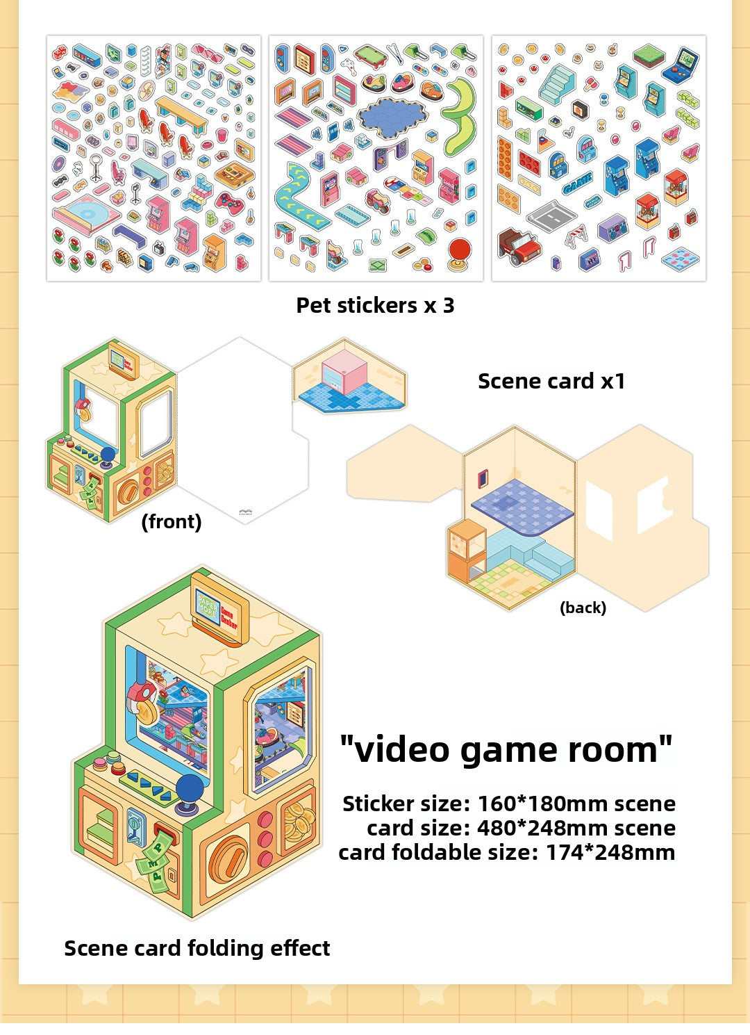 Small Corner 4 Miniature Landscape Stickers Creative Stress Relief Scene Stickers