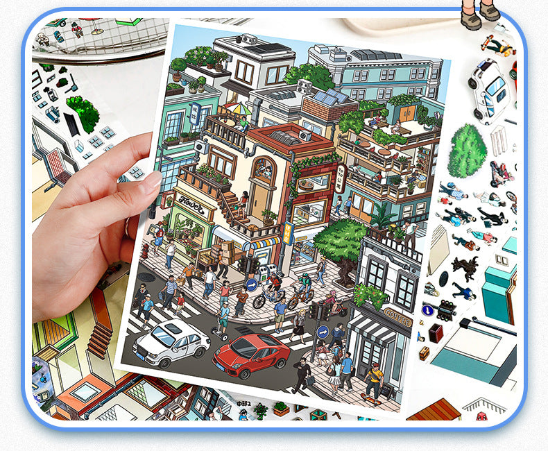 Landscape Stickers Street View Series Special Oil 106.0 Scene Stickers 3D DIY Miniature Scene Journal Stickers