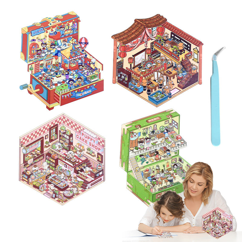 Storage Landscaping Miniature House Stickers 4.0 DIY 3D Miniature Scene Stickers