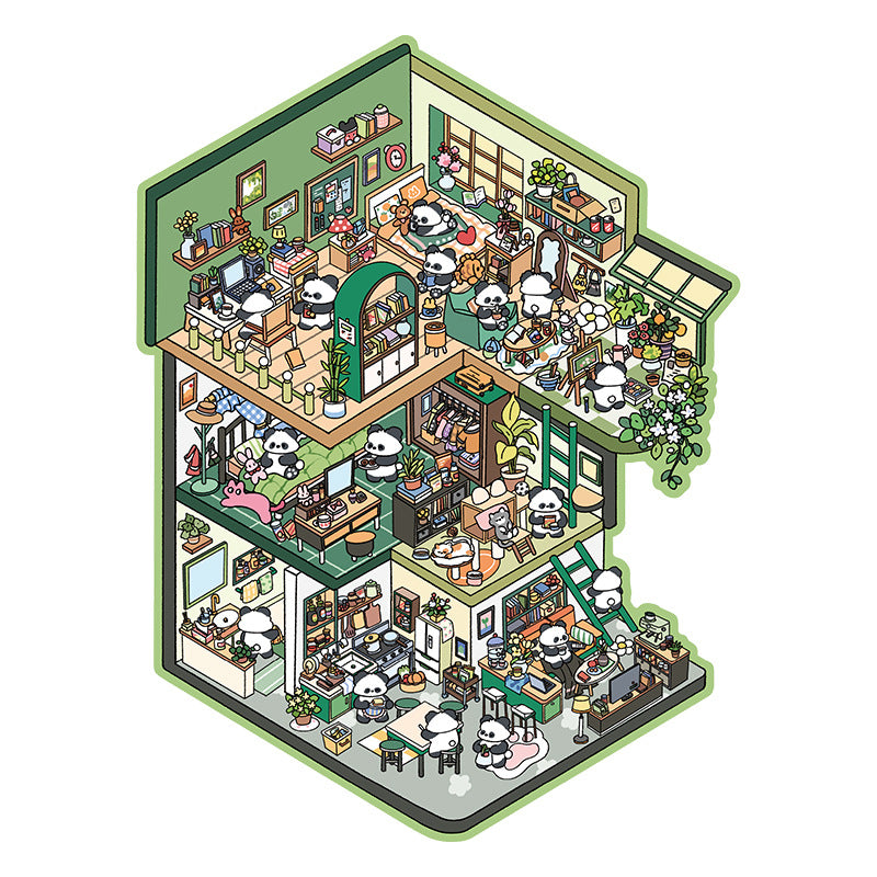 Cute Oversized Landscaping Stickers Cartoon Stress Relief Miniature Landscaping Stickers 3D