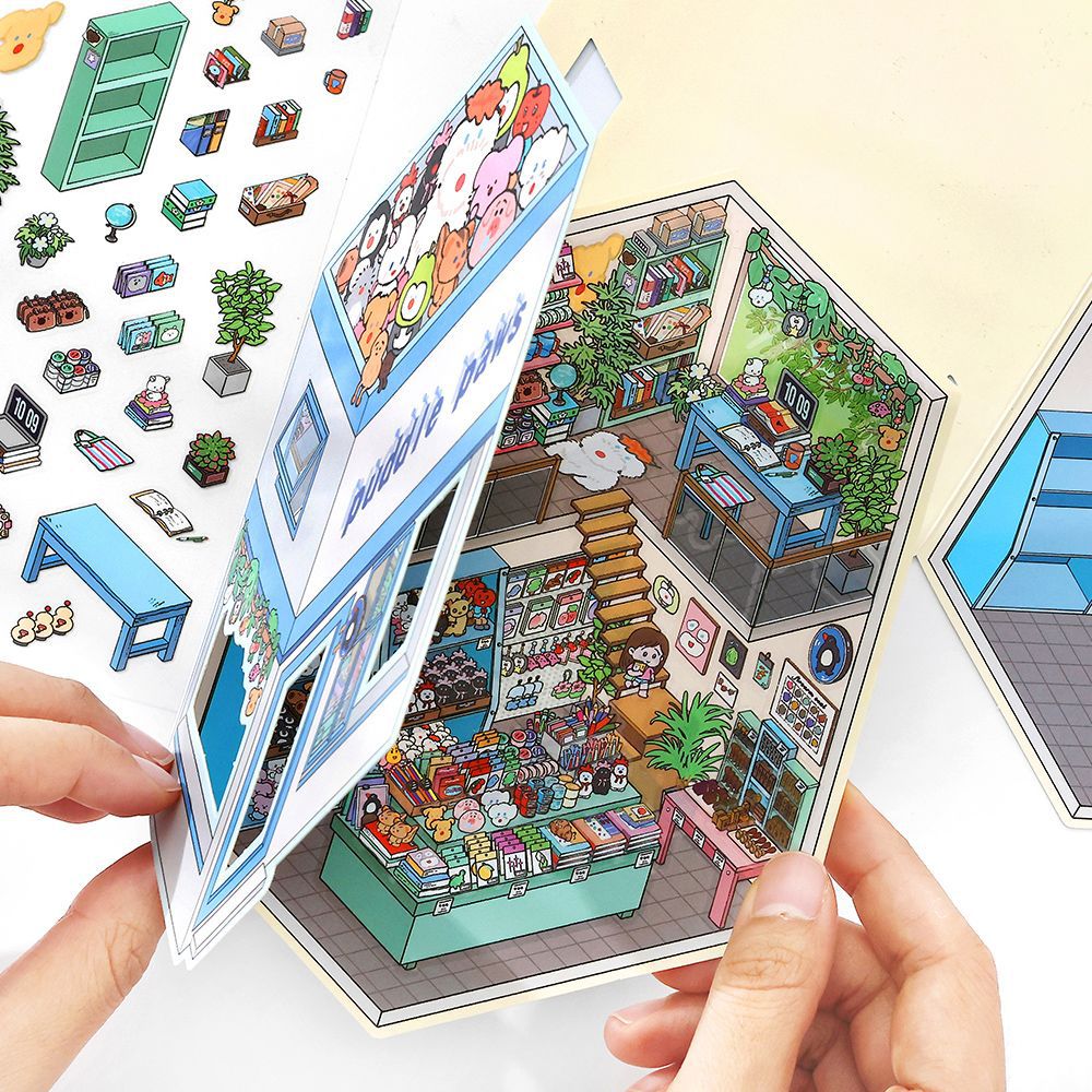 Today's Business 3D DIY Miniature Scences Sticker 18 Lovely Miniature Stickers