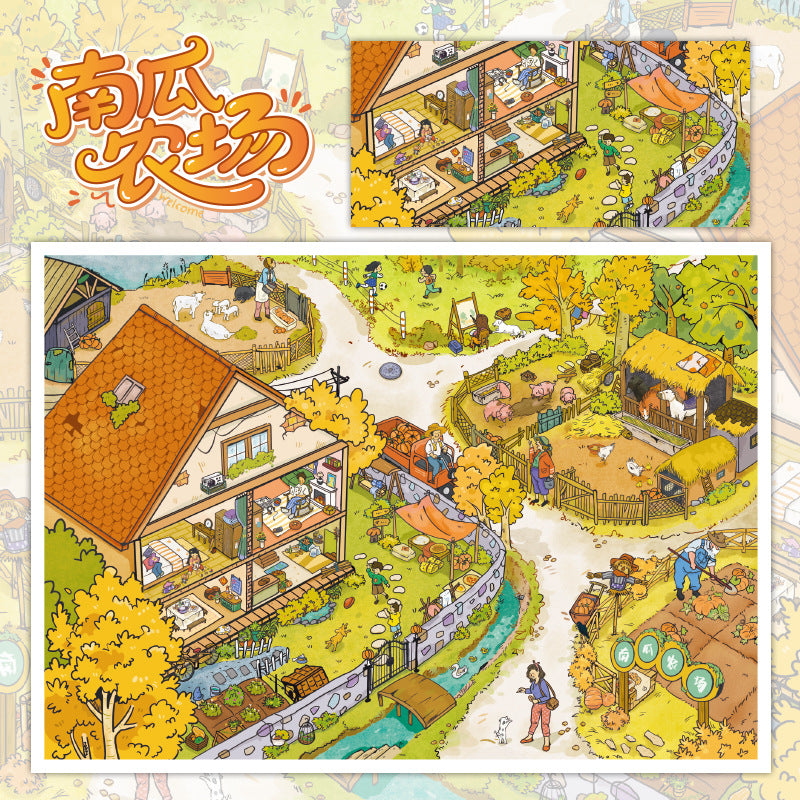 Carmel Town 3D Miniature Scene Stickers DIY Scene Journal Fun Collage