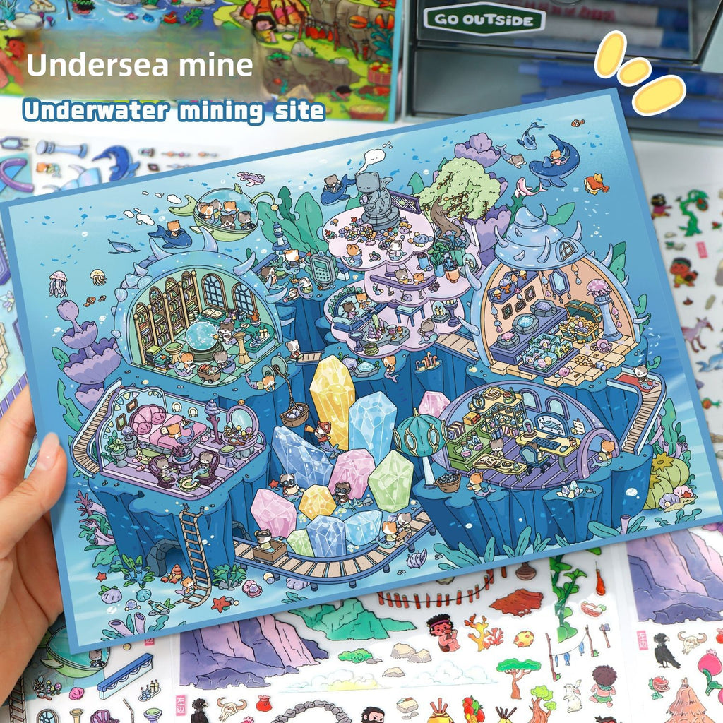 Scenery Stickers Special Oil Series 105.0 Scene Stickers Miniature Scene Journal Stickers Stress Relief DIY Stickers