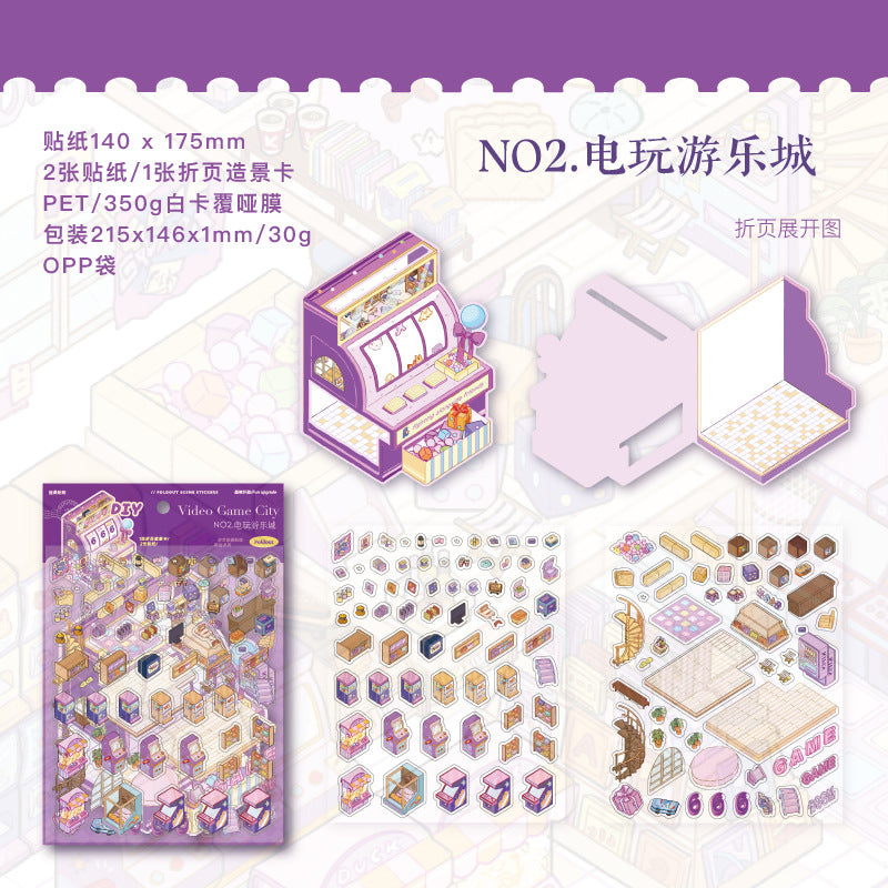 Minecraft Miniature Scene Stickers 3D Stress Relief Stickers