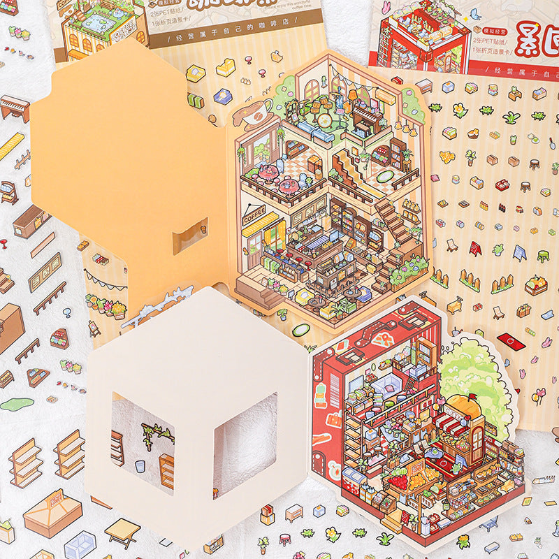 Sticker Post Miniature Landscape Stickers 3D DIY Stacking Cottage Journal Quiet Book